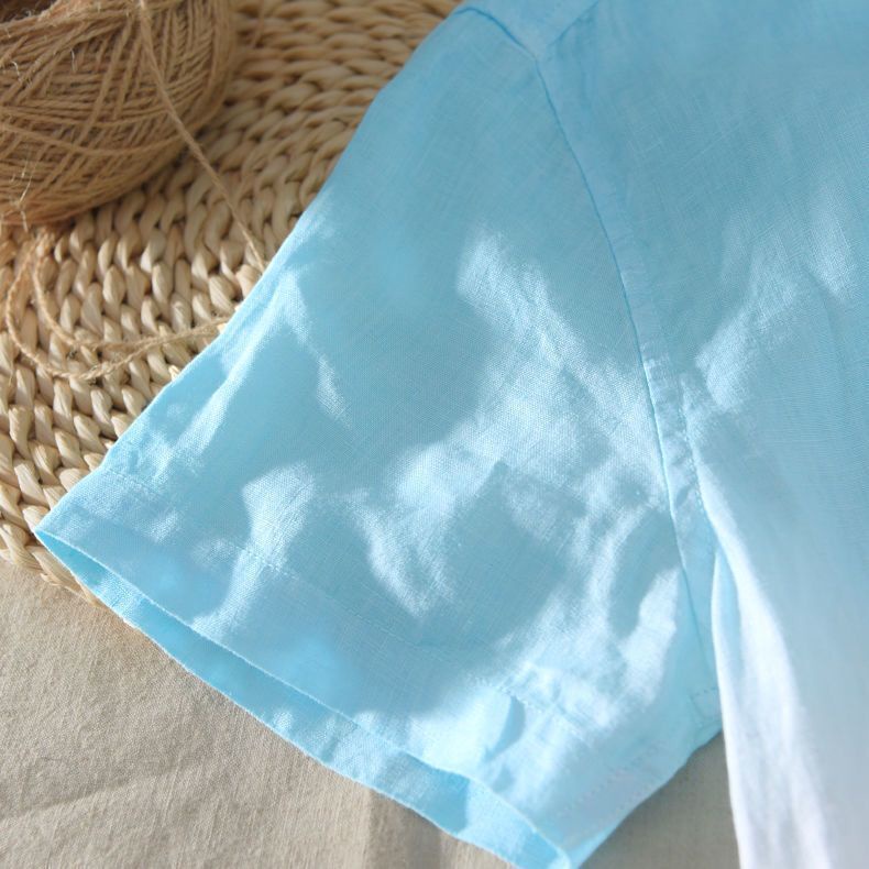 Áo Sơ Mi Nam Tay Ngắn Dáng Rộng Màu Gradient Phong Cách Hàn Quốc