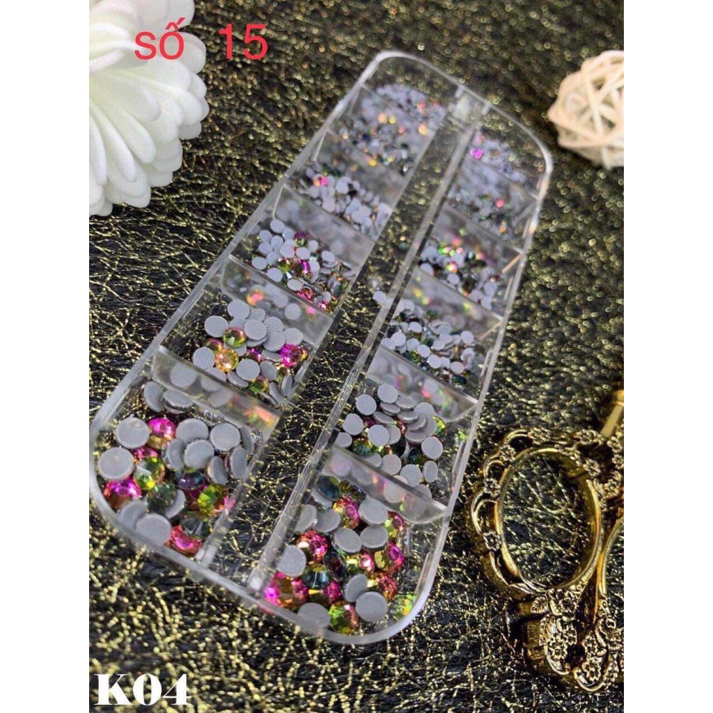 Đá Khay Chân Keo 12 Ô Mix Size, Hàng Chuẩn Công Ty - Trùm Nail Mi