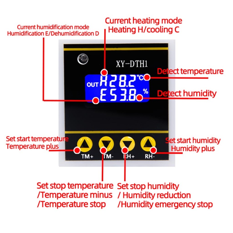 Bảng Điều Khiển Nhiệt Độ / Độ Ẩm Tự Động XY-DTH1 DC6-30V