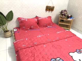 Bộ 5 món hè cotton poly mẫu Hello Kitty