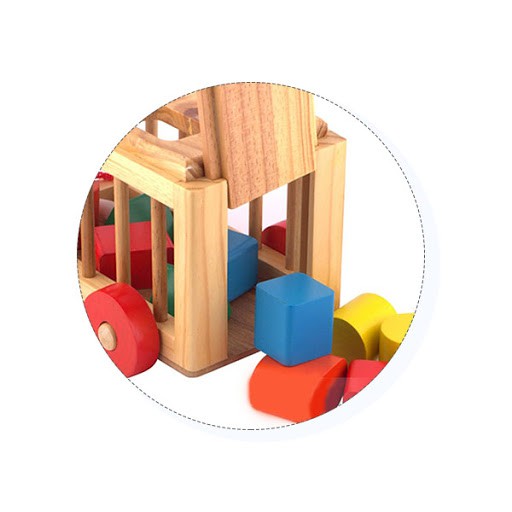 Xe thả hình khối bằng gỗ cho bé - đồ chơi gỗ Hàng Việt Nam