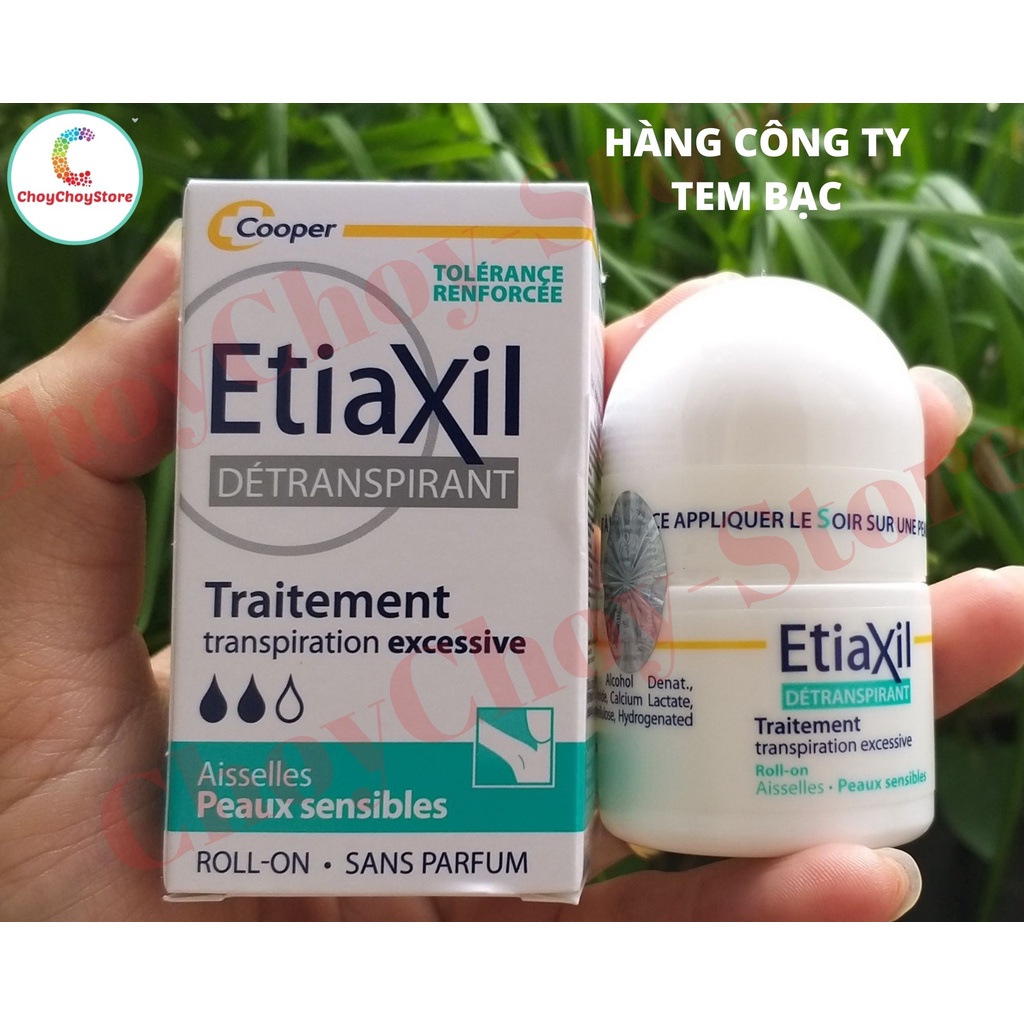 [TEM QR +  BẠC] Lăn Khử Mùi EtiaXil Dành Cho Da Nhạy Cảm 15ml - ETIAXIL Detranspirant Traitement Roll-On Peaux Sensibles