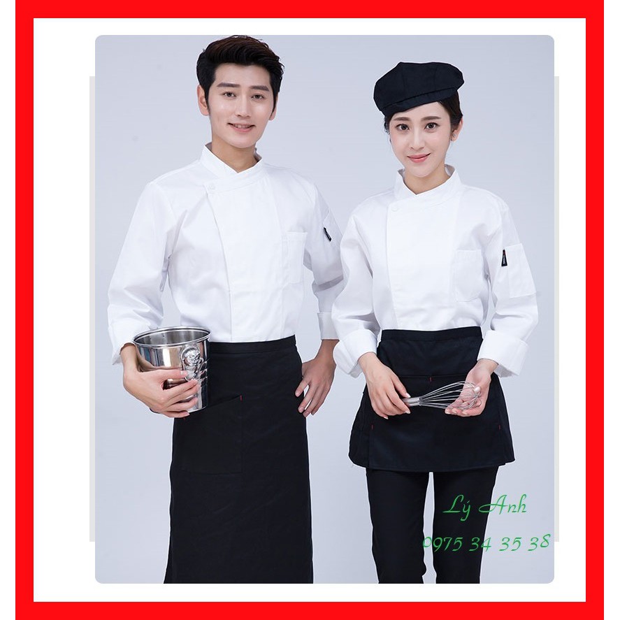 Áo bếp đồng phục cao cấp tay dài