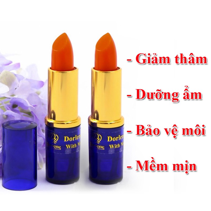 Bộ 2 Son sâm DORLENE HERBAL PINK LIP Thái Lan lên màu đẹp tự nhiên giúp ngăn ngừa thâm môi hiệu quả, giúp môi hồng hào