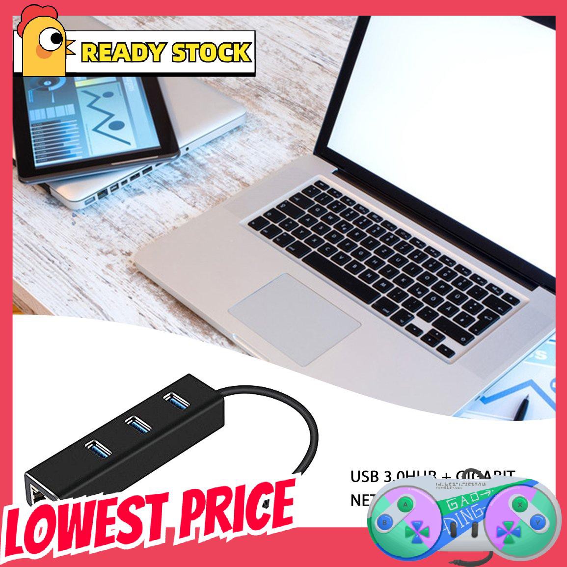 Bộ Chia Cổng Mạng Lan Usb 3.0hub + Hỗ Trợ 10 / 100 Và 1000 Mbps