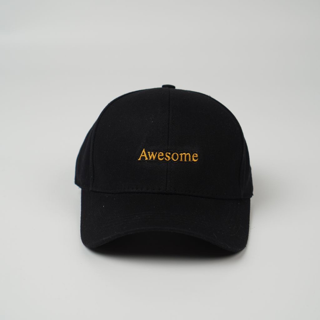 Mũ Lưỡi Trai Nón Kết Nhung Cao Cấp Thêu Chữ Awesome 421 Phong Cách Ulzzang Form Unisex Nam Nữ - Hazo