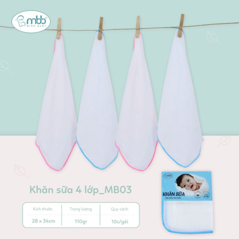Set 10 khăn sữa xô trắng Dokma (Mbb)