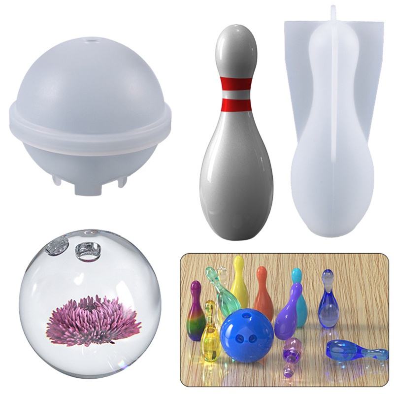 Khuôn Silicone Tạo Hình Trò Chơi Bowling Trang Trí Thủ Công DIY