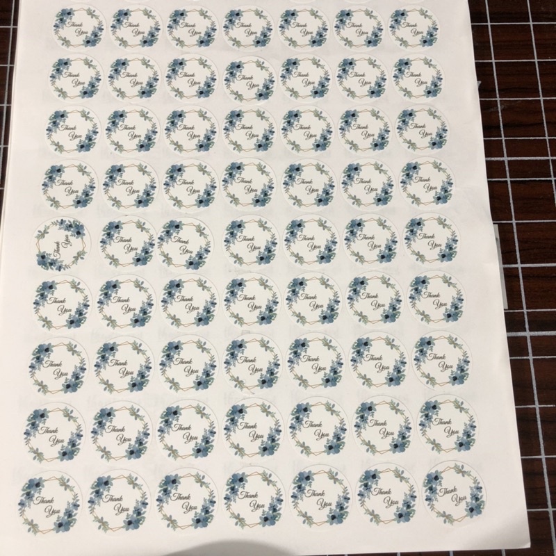 350 con tem thankyou 2,5 cm theo mẫu ,có thể in logo SDT