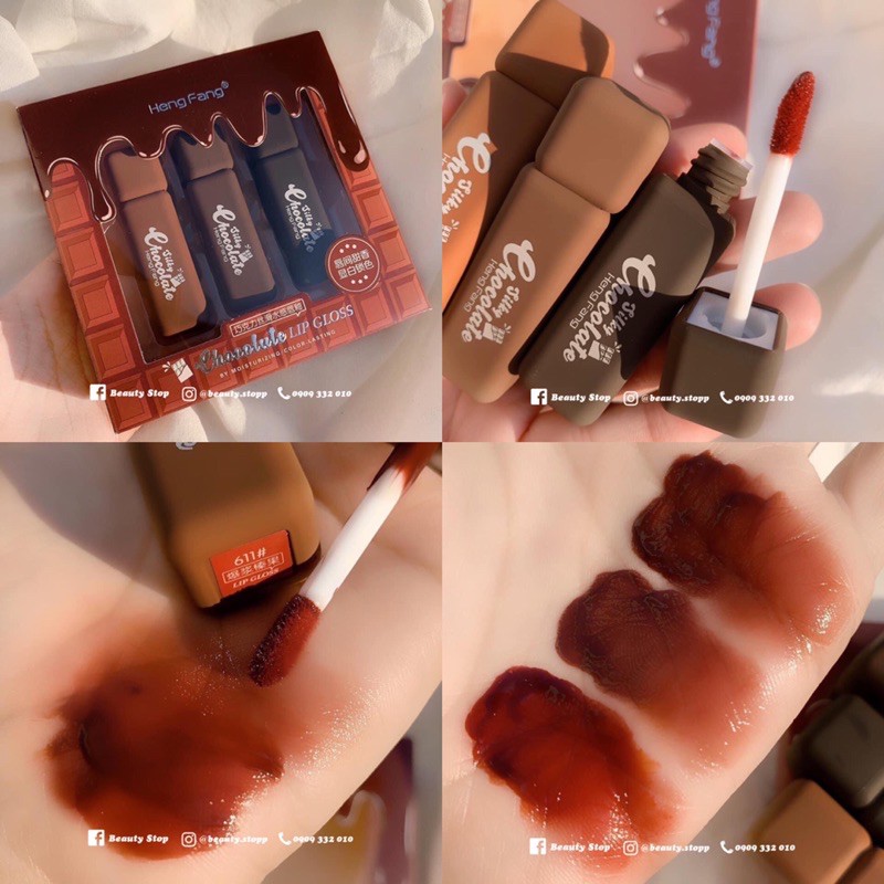 Set 3 Son Bóng Heng Fang Chocolate