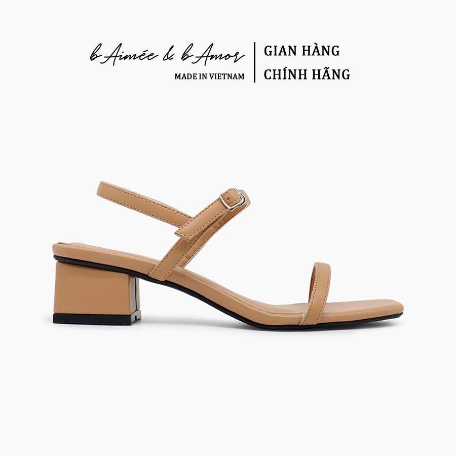 Sandal cao gót nữ 3 phân quai mảnh gót vuông mũi vuông thời trang hàn quốc đẹp cao cấp bAimée &amp; bAmor - MS1588