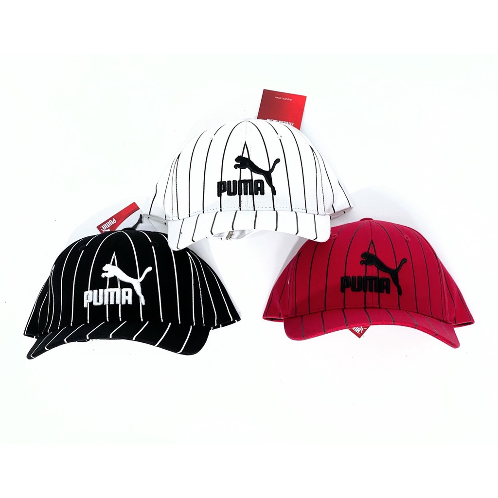 Mũ lưỡi trai, mũ cap P.U.M.A sọc - Freesize - Logo thêu cao cấp siêu chuẩn - Full tem tag