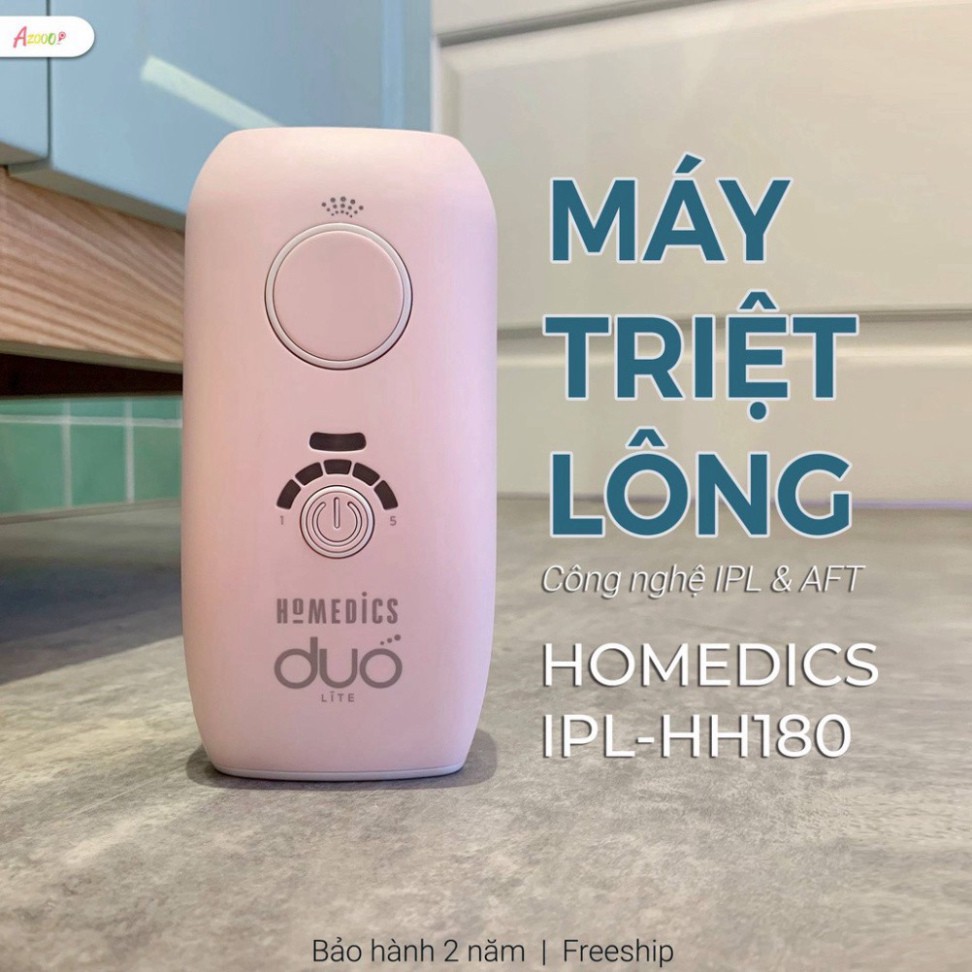 Máy triệt lông HoMedics, máy triệt lông vĩnh viễn mini cầm tay Homedics IPL-HH390BNS Azooo