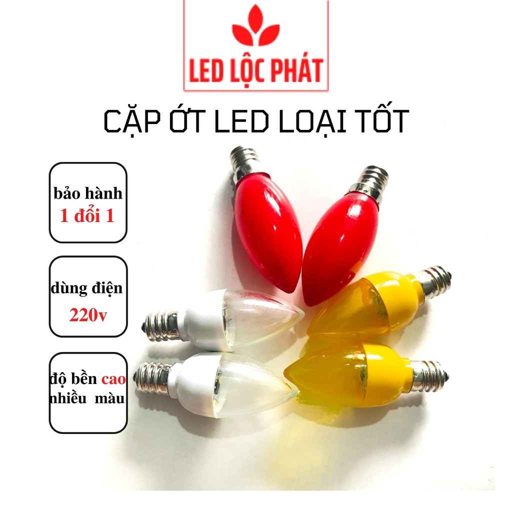 Đèn trái ớt led, đèn quả nhót dùng cho bàn thờ ông địa thần tài