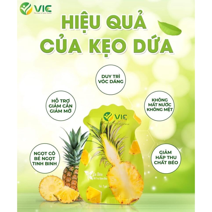 Kẹo Dứa Giảm Cân giảm cân nhanh cấp tốc giảm béo an toàn hiệu quả Chính hãng VIC organic - Kẹo Dứa Plus giảm cân
