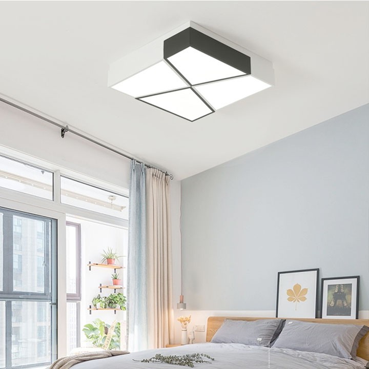 Đèn led ốp trần trang trí phòng ngủ dạng hộp vuông 60cm có điều khiển