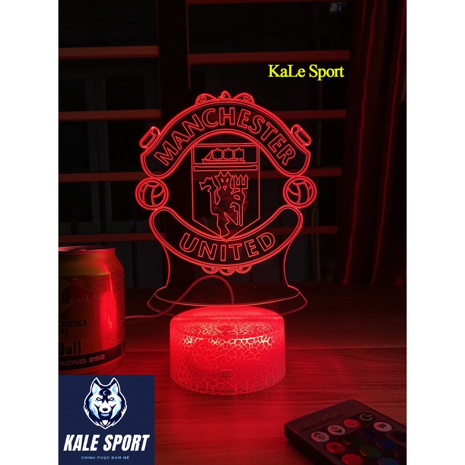 Đèn ngủ 3D các CLB bóng đá đế pha lê kèm điều khiển từ xa - Đèn Led 16 màu