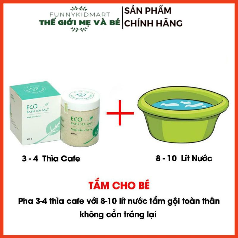 [Combo 2 tặng 1] MUỐI TẮM BÉ ECO 400G AN TOÀN CHO BÉ- MUỐI TẮM ECO 400g LÀM SẠCH DA, AN TOÀN CHO DA NHẠY CẢM