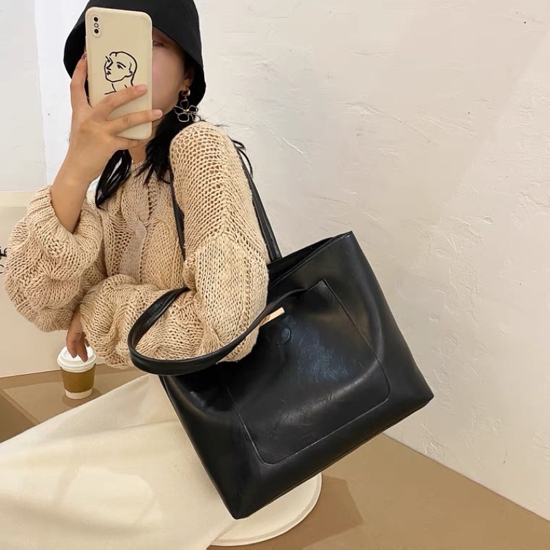 Túi tote công sở thời trang nữ đi làm rộng rãi, túi trống đi học đựng vừa khổ a4 laptop to