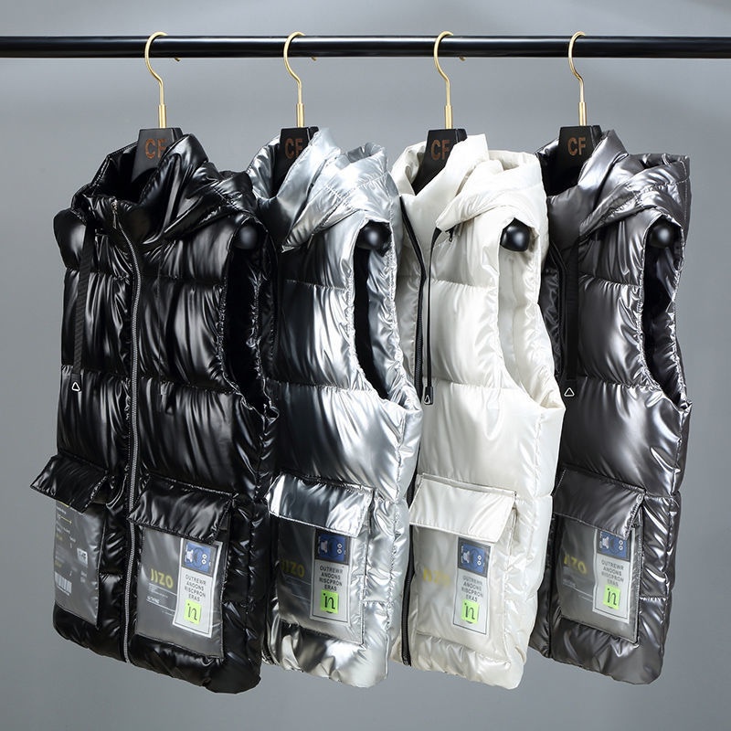 Áo khoác phao không tay dáng rộng lót cotton plus size phong cách hàn quốc dành cho nam