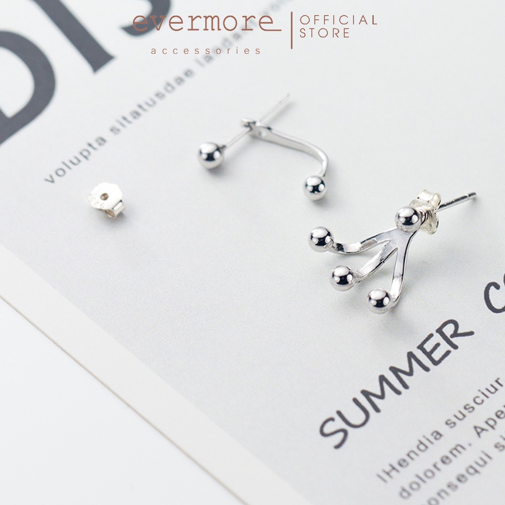 Bông tai bạc EVERMORE, khuyên tai 3 bi tròn bạc ý 925 nguyên chất, phong cách thanh lịch, minimalism - H033