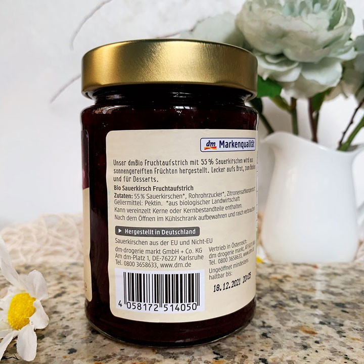 Mứt cherry hữu cơ Dm Bio 340g