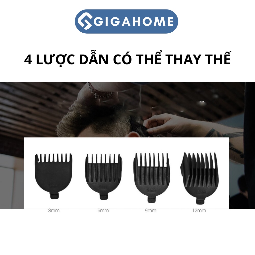 Bộ Tông Đơ Cắt Tóc Không Dây GIGAHOME KM-3007 Đa Năng 3 Lưỡi Dao Tạo Nhiều Kiểu Tóc 2493