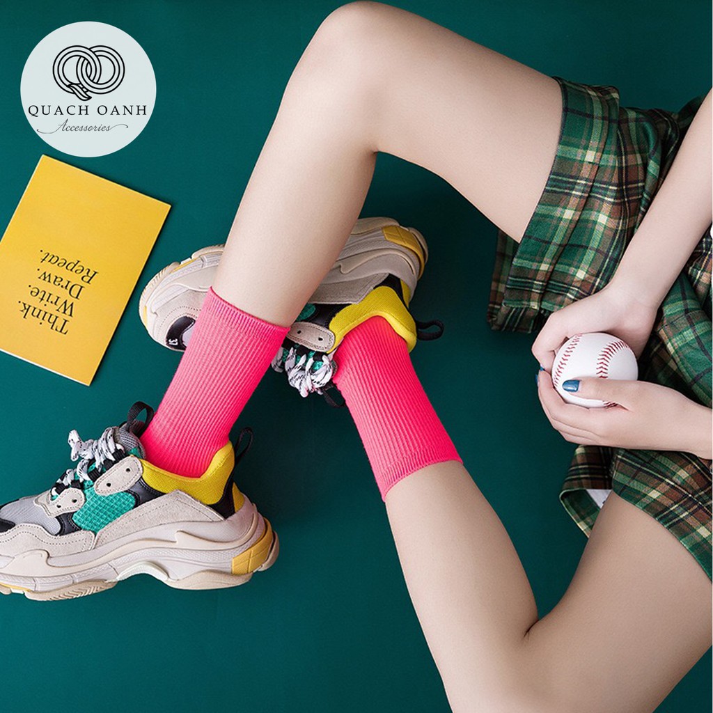 [Mã SKAMCLU8 giảm 10% cho đơn từ 100K] Tất vớ nữ cổ nhún phong cách vintage Hàn Quốc 19 màu - TT01
