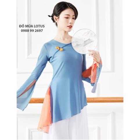 Áo lưới tập múa cổ trang, tập yoga tay loe xẻ, vạt chéo  Đồ Múa Lotus