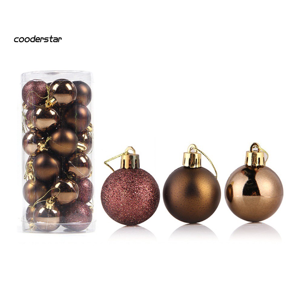Bộ 24 trái châu chuyên dụng trang trí thông Noel 4/6/8cm