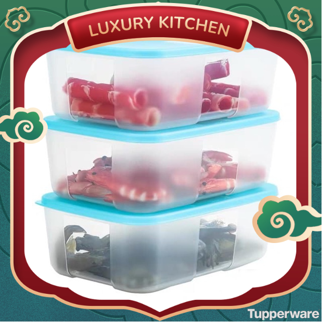 Bộ 2 hộp trữ đông 1.5L Tupperware - Cấp động bảo quản thịt cá, cấp đông nguyên liệu sơ chế không mùi tủ lạnh