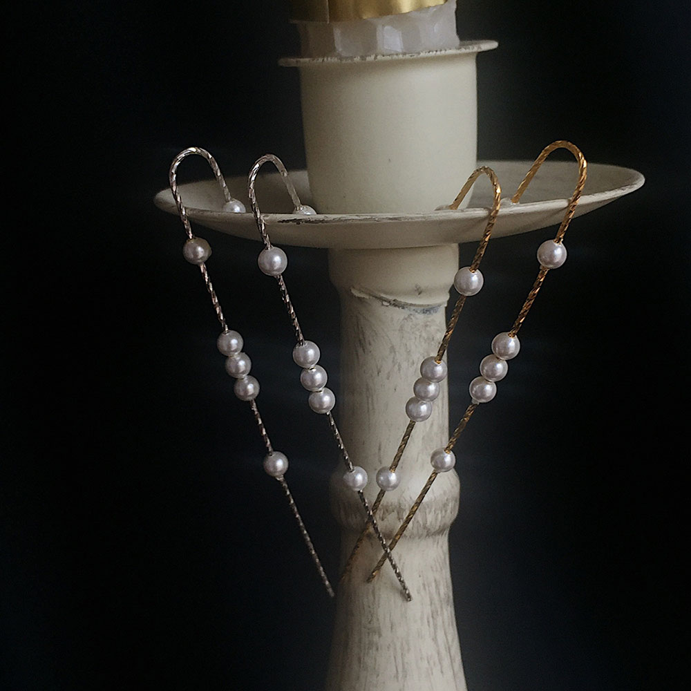 Bông tai mạ bạc đính hạt ngọc trai nhân tạo thời trang