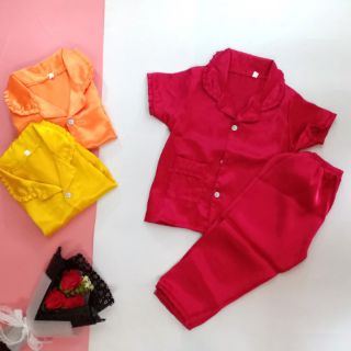 Bộ pijama lụa, phối bèo cho bé size 1_4 (8-36kg)