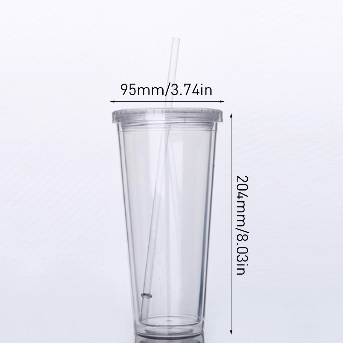 Bình Nước Nhựa Trong Suốt Hai Lớp Chống Bỏng 650ml Tiện Dụng | BigBuy360 - bigbuy360.vn