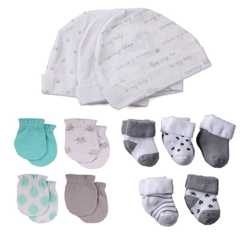 Set 5 Đôi Găng Tay 100% Cotton Nguyên Chất Thoáng Khí Chống Trầy Xước Cho Bé Sơ Sinh 0-6 Tháng Tuổi