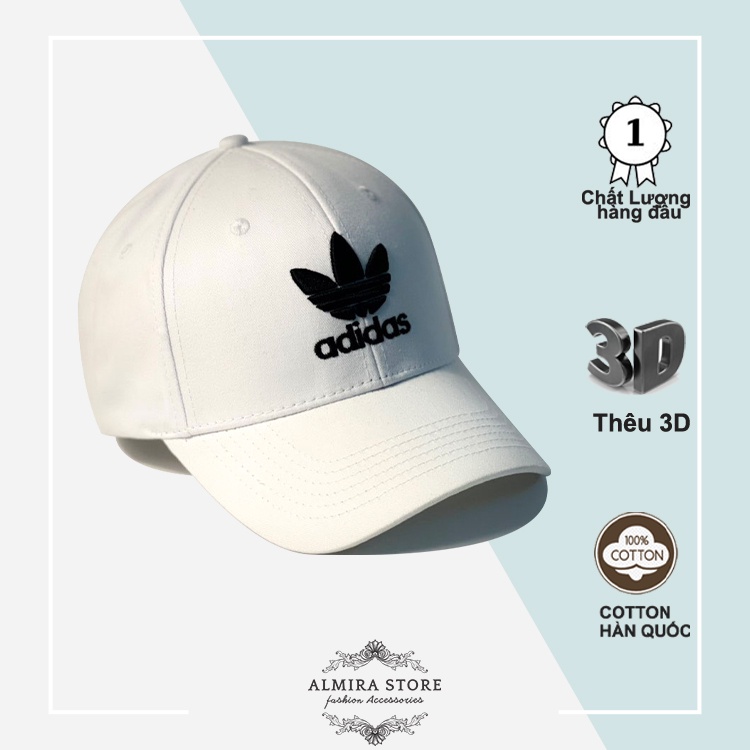Nón kết Adidas màu trắng logo đen cao cấp cá tính dành cho cả nam và nữ - hàng VNXK – FullBox.