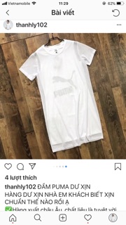 Đầm puma đen và trắng note màu