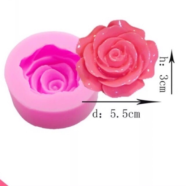 Khuôn silicon hình hoa hồng 3d