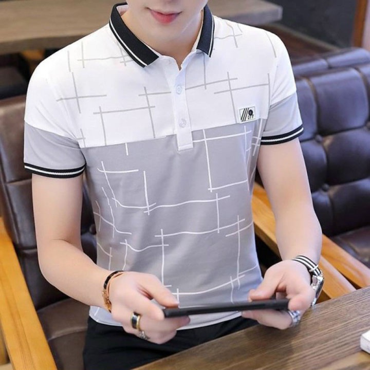 Áo thun nam đẹp có cổ tay ngắn chất thun cotton poly co giãn thoải mái thoáng mát - MKT502