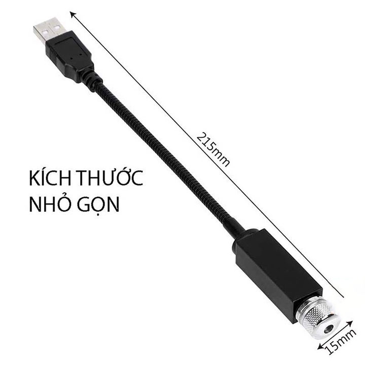 Đèn LED USB chiếu hình bầu trời sao tạo bầu không khí thích hợp trang trí bên trong xe hơi