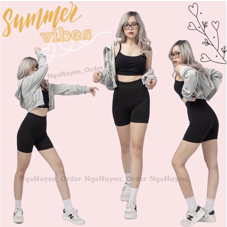 Quần Knit Short Trendy Đùi năng động chất bo gân tăm dày tôn dáng chiều cao nâng mông | BigBuy360 - bigbuy360.vn