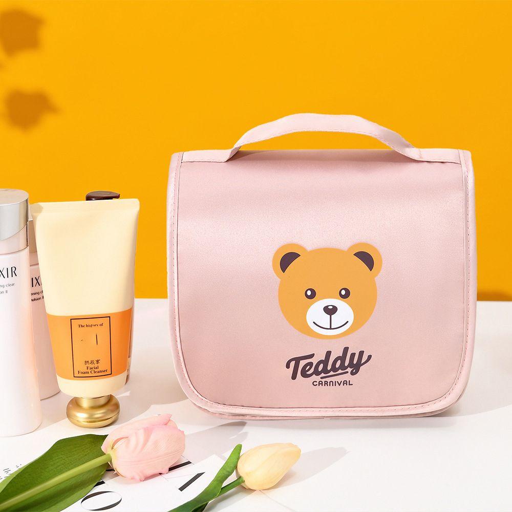 Túi Đựng Mỹ Phẩm / Đồ Trang Điểm Họa Tiết Gấu Teddy Dễ Thương