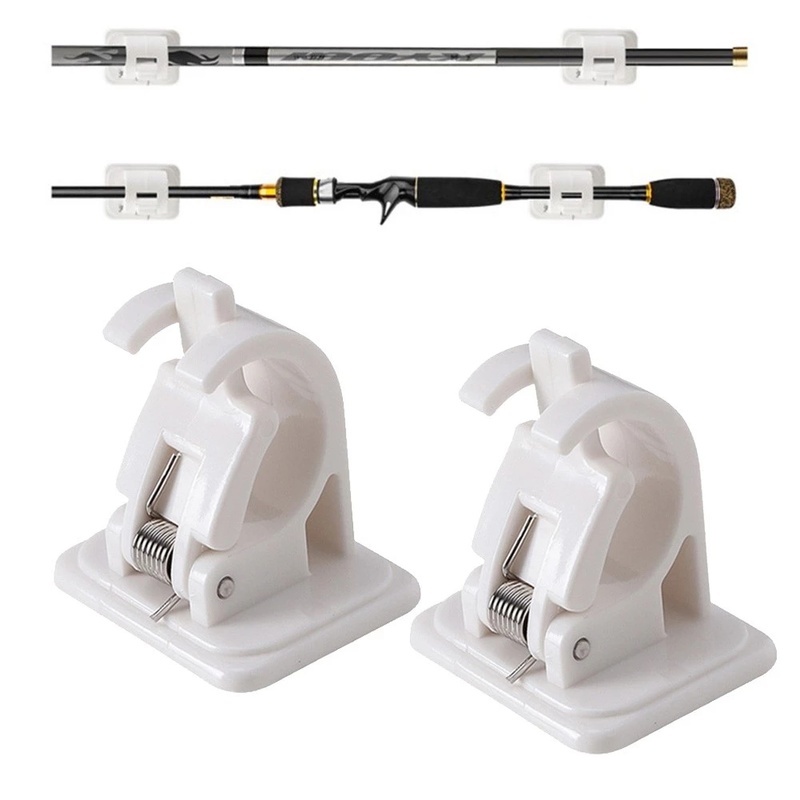 Set 2 Móc Treo Thanh Treo Rèm Cửa Tự Dính Không Khoan Có Thể Điều Chỉnh Cho Nhà Bếp Nhà Tắm