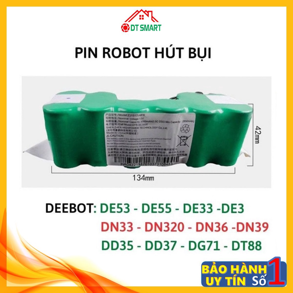 Linh kiện Pin Robot hút bụi Ecovacs DD35,DD37,DE53,DE55,DN33,DN36,DN320