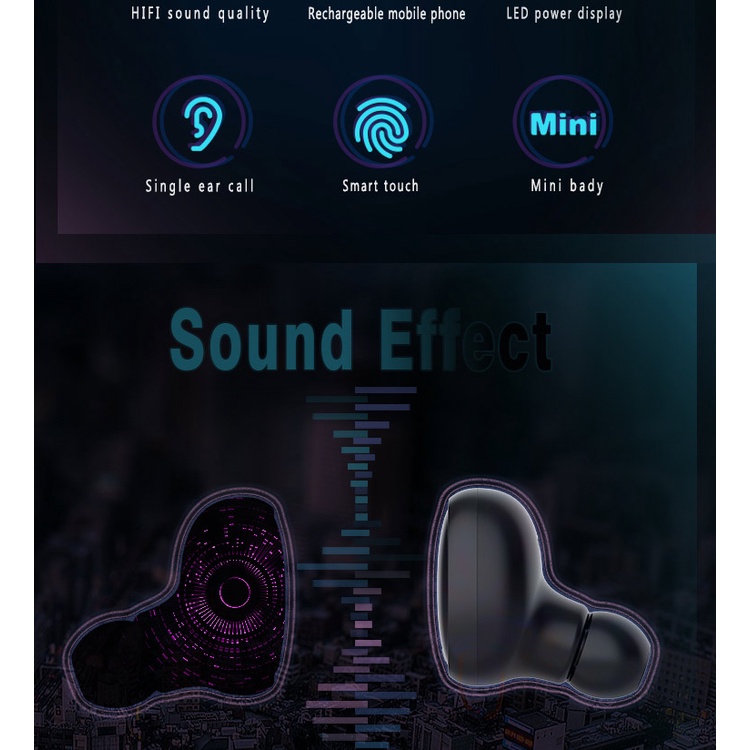 Tai Nghe Không Dây GORSUN V8S Bluetooth TWS 5.0 In-Ear Âm Thanh Nổi Cảm Ứng Vân Tay Hộp Sạc 1800mAh Bảo Hành Hành 12Th
