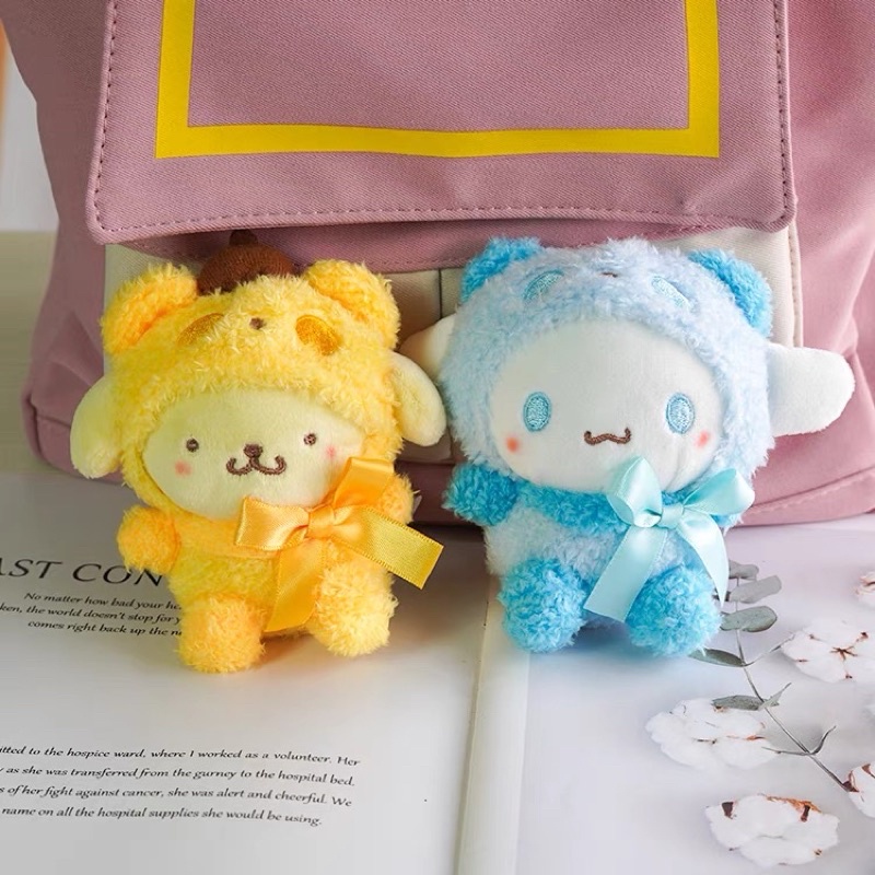 Móc khoá Búp bê nhồi bông hình nhân vật hoạt hình My Melody Kuromi xinh xắn 10cm