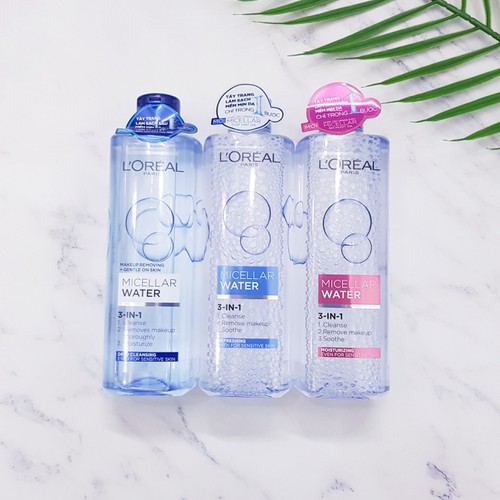 Nước tẩy trang L'oreal  400ml ⚡ CAM KẾT CHÍNH HÃNG ⚡ Nước tẩy trang L'oreal Paris Micellar Water 3 in 1