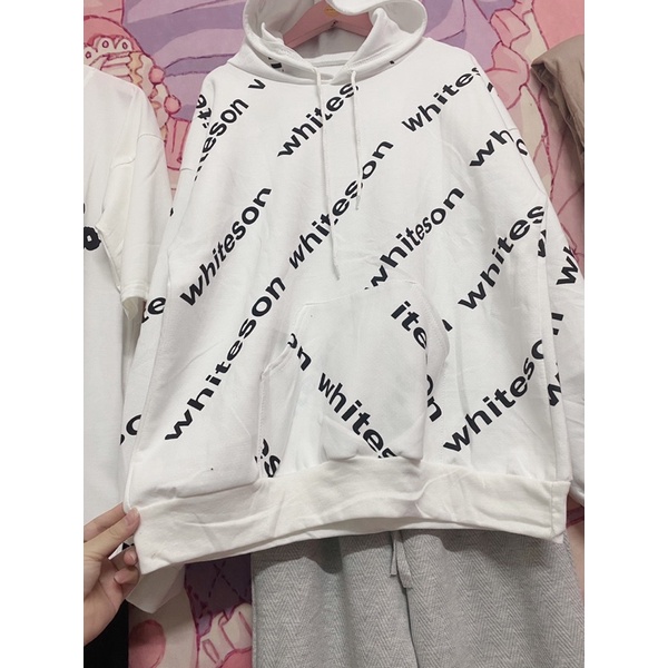  Áo nỉ mũ hoodie chữ WHITE unisex cá tính (ảnh thật_annstore) | BigBuy360 - bigbuy360.vn