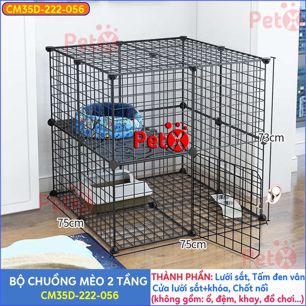 Chuồng mèo 3 tầng 2 tầng  giá rẻ đẹp lắp ghép đa năng đơn giản với lưới sắt sơn tĩnh điện có thể cho thỏ, sóc, bọ ú