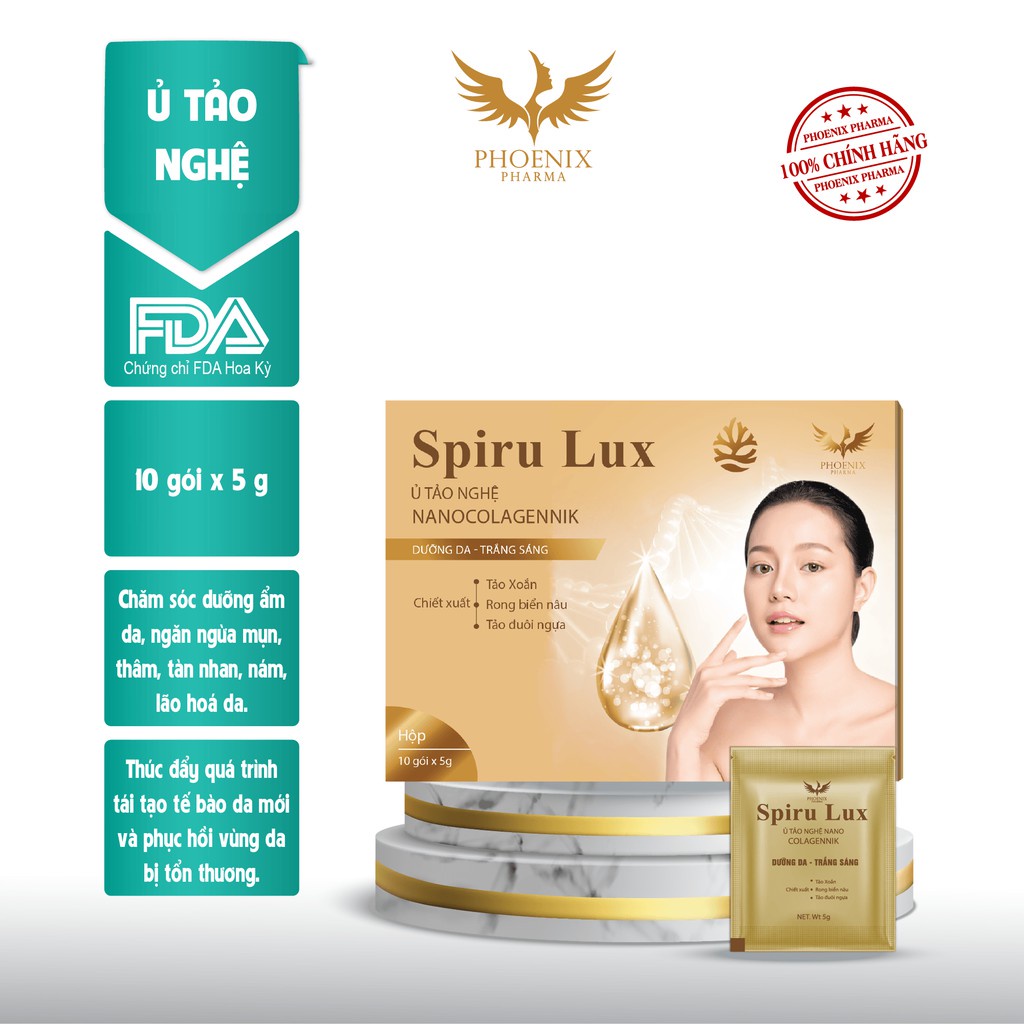 Mặt nạ trắng da cấp ẩm Phoenix Pharma cho da dầu mụn, giúp se khít lỗ chân lông hộp 10 gói x 5g | BigBuy360 - bigbuy360.vn
